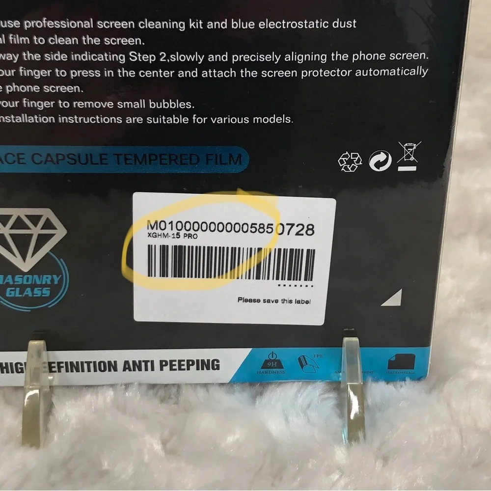 Glass High Definition Anti Peeping Protector for 15 pro Phone